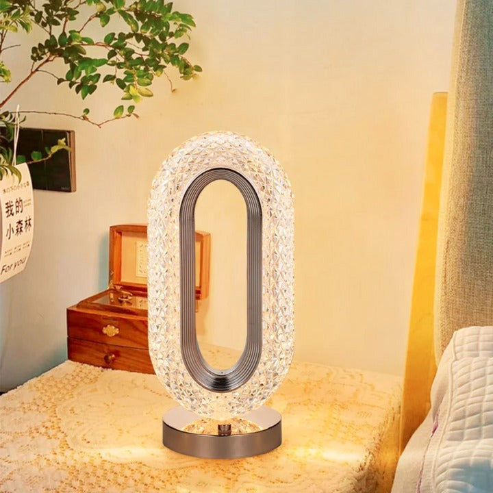 Lámpara De Lujo Cristal Led Ovalada