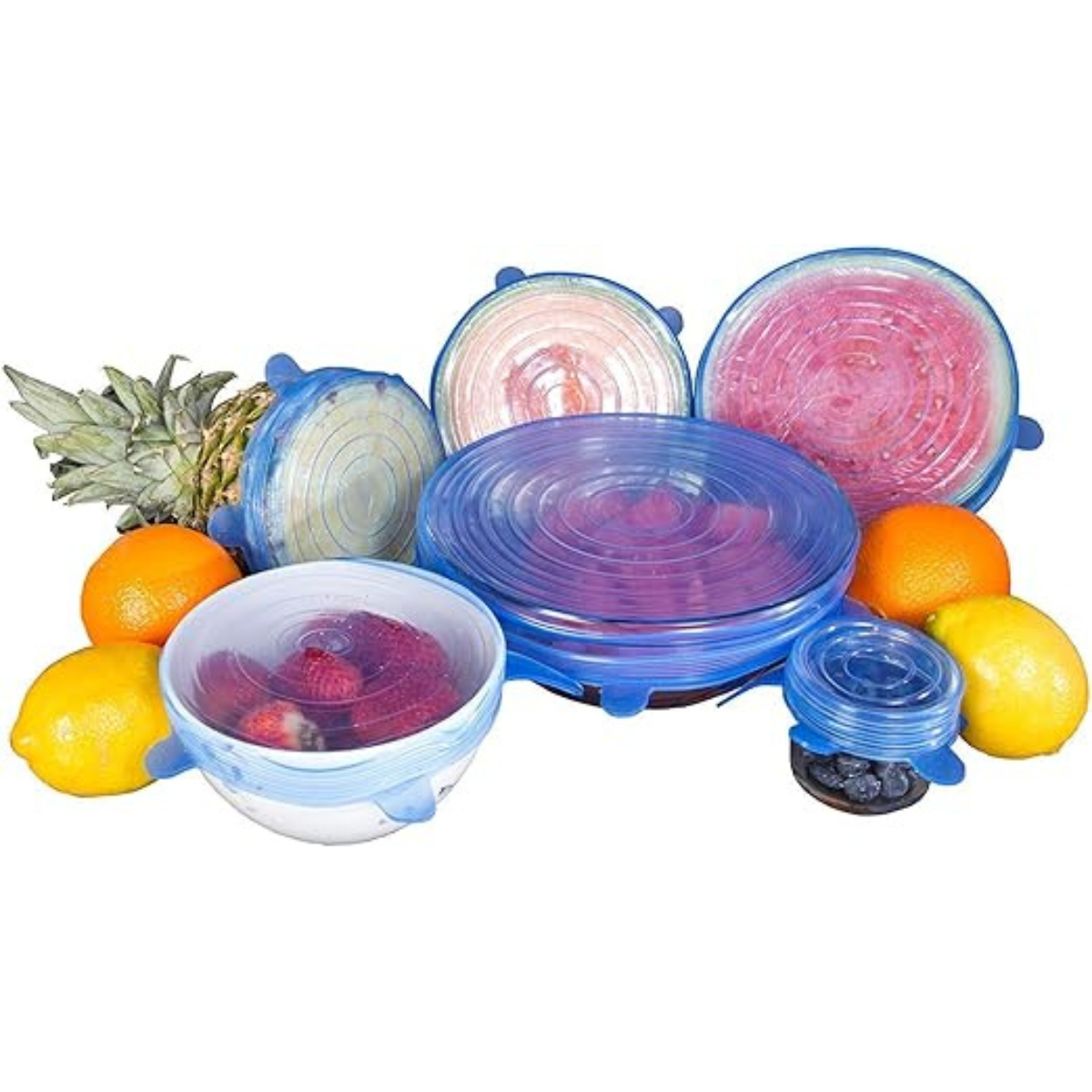 Set 6 Tapas Elásticas Silicona Reutilizable
