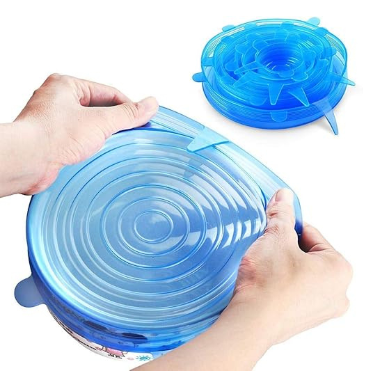 Set 6 Tapas Elásticas Silicona Reutilizable