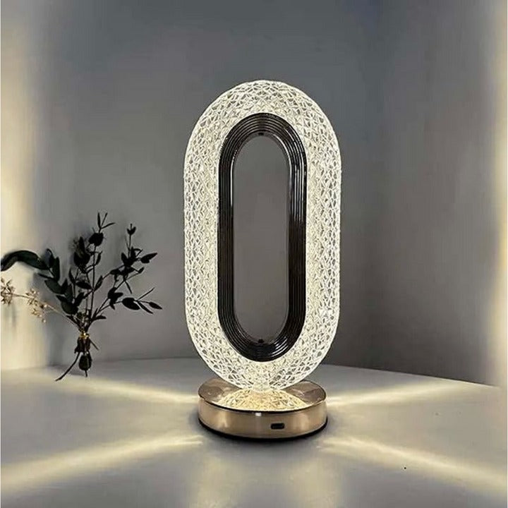 Lámpara  De Lujo Cristal  Led Ovalada