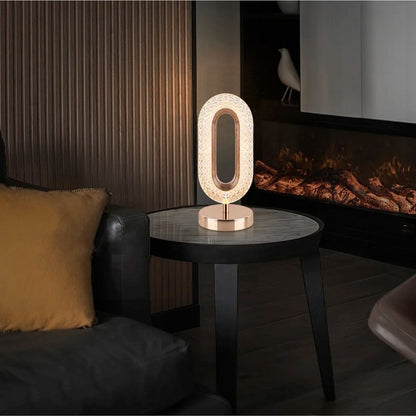 Lámpara  De Lujo Cristal  Led Ovalada