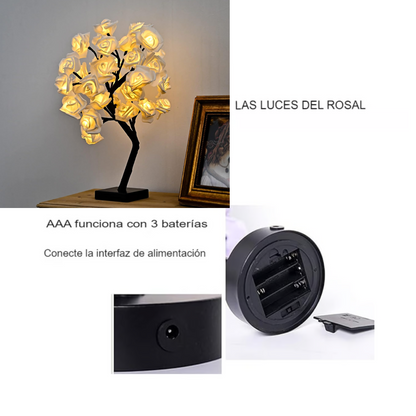 Lámpara de Árbol Rosas Con Luces